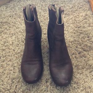 Frye leather wedge booties size 8.5